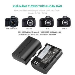 Bộ Pin Sạc Ravpower cho Canon :  LP-E6, LP-E6N