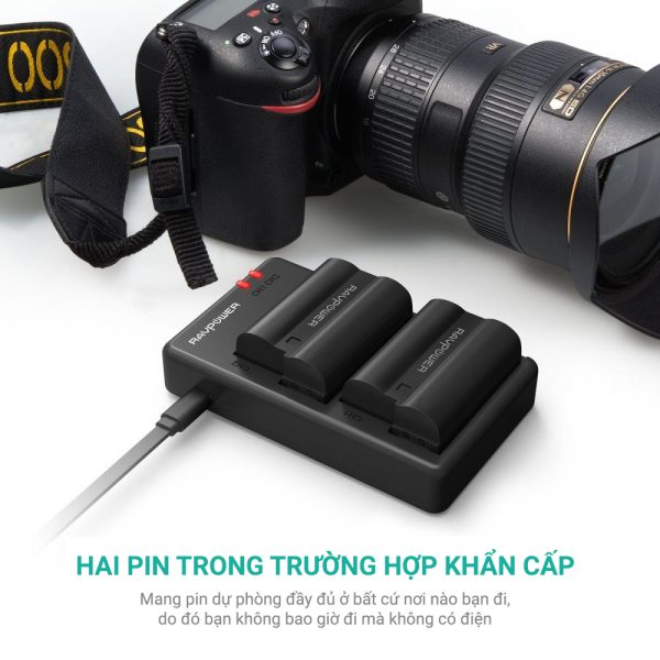 Pin máy ảnh chính hãng RAVPower cho Nikon EN-EL15, EN-EL15A - Hình ảnh 2